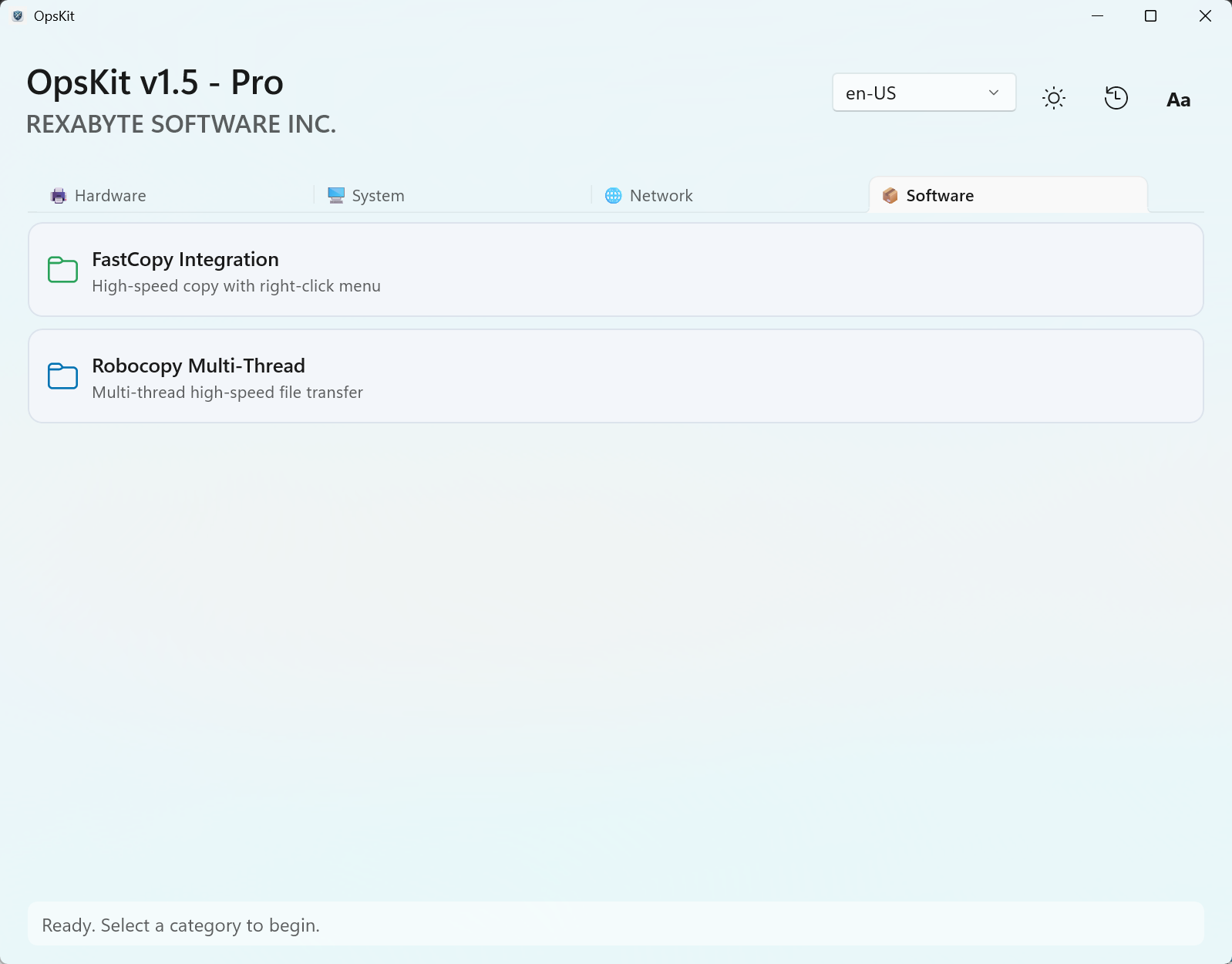 OpsKit Software tab