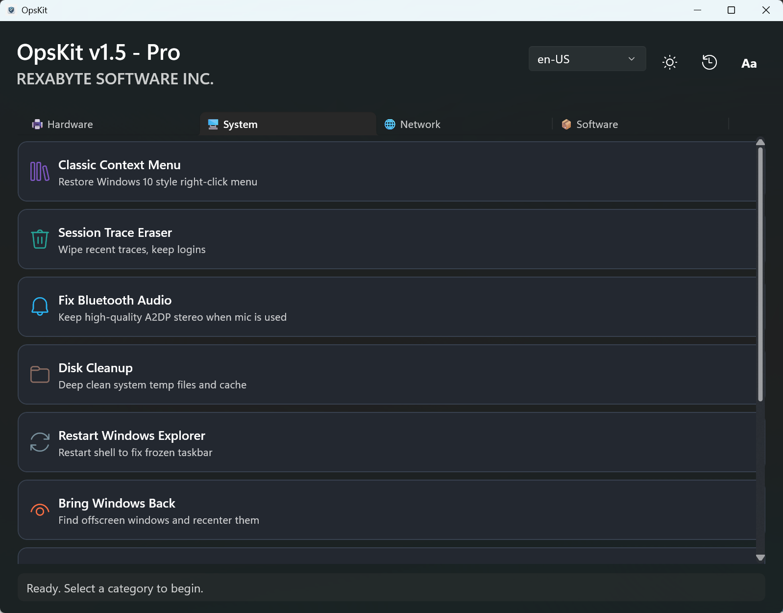 OpsKit dark theme